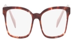 Rechteckige Prada Brille (havanna, rosa) PR 18TV UE01O1
