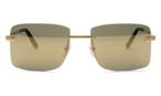 Trapezförmige Cartier Sonnenbrille (goldfarben) CT0033RS 001