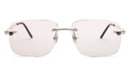 Rechteckige Cartier Sonnenbrille (silberfarben) CT0148O 002