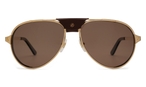 Pilotenförmige Cartier Sonnenbrille (goldfarben, braune Gläser) CT0296S 005 6117