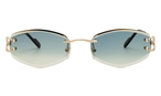 Rechteckige Cartier Sonnenbrille (goldfarben) CT0467S 003 5718