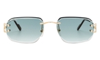 Rechteckige Cartier Sonnenbrille (goldfarben) CT0468S 003 5818