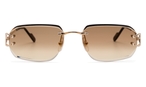 Rechteckige Cartier Sonnenbrille (gold) Cartier CT0468S 004 5818