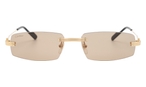 Rechteckige Cartier Sonnenbrille (goldfarben, braune Gläser) CT0535S 003 5717