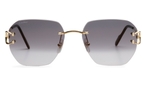 Trapezförmige Cartier Sonnenbrille (goldfarben) CT0394S 001