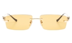 Trapezförmige Cartier Sonnenbrille (goldfarben, schwarz) CT0430S 003