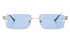 Trapezförmige Cartier Sonnenbrille (goldfarben, schwarz) CT0430S 004