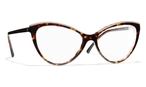 Katzenaugenförmige CHANEL Brille (havanna) CH3393 1682