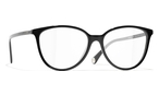 Schmetterlingsförmige Chanel Brille (schwarz, goldfarben) CH3446 C622