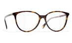 Schmetterlingsförmige Chanel Brille (havanna, goldfarbe) CH3446 C714