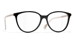 Schmetterlingsförmige Chanel Brille (braun, schwarz) CH3446 C942