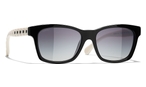 Quadratische Chanel Sonnenbrille (schwarz, weiß) CH5484 1656S6
