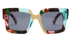 Trapezförmige Gucci Sonnenbrille (bunt, havanna) 1307S 002