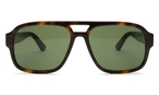 Trapezförmige Gucci Sonnenbrille (grün, havanna) GG0925S 002