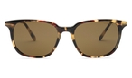 Trapezförmige Moncler Sonnenbrille (havanna, silberfarben) ML0225 55J