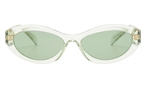Schmetterlingsförmige Prada Sonnenbrille (grün/transparent) PR26ZS 14R20E 5516