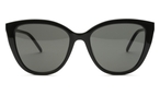 Katzenaugenförmige Saint Laurent Sonnenbrille (schwarz, gold) SLM70 002